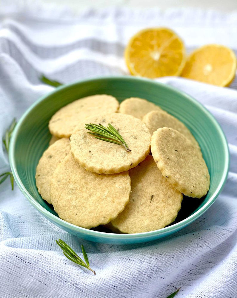 Rosemary Lemon Shortbread Cookies
